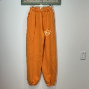 Boys Lie Orange Baggy casual streetwear Sweatpants women’s size small